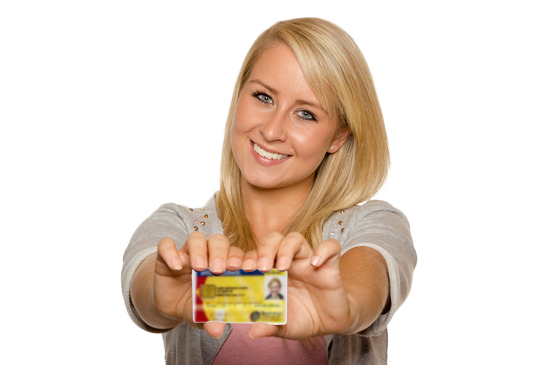 young woman drivers licence